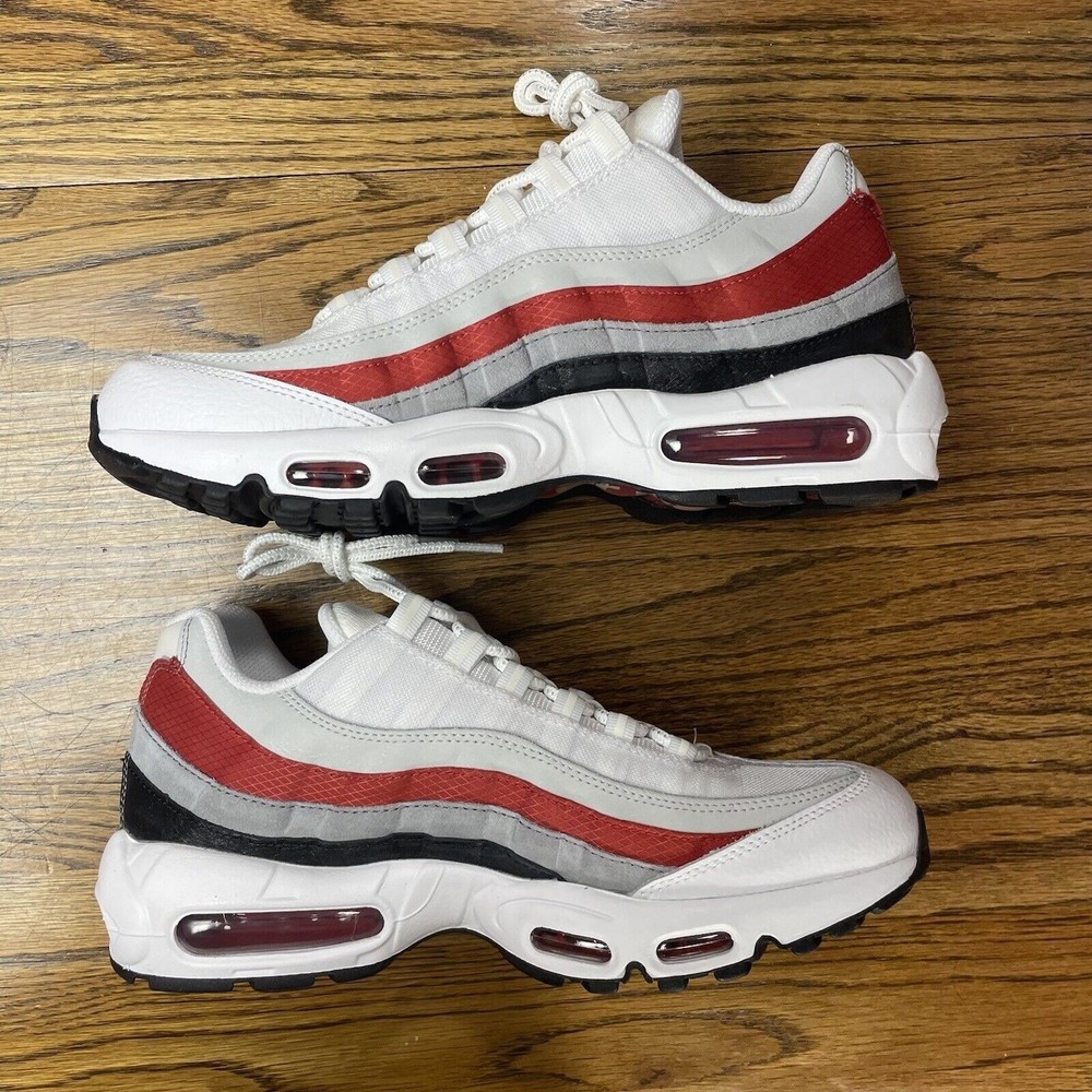 Nike Air Max 95 Essential Black White Varsity Red Grey Shoes Men Size 9 NEW - Picture 3 of 7